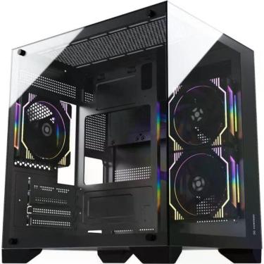 Imagem de Gabinete Gamer Clarity Micro ATX e Micro ITX Vidro Temperado Lateral Transparente Preto Fortrek