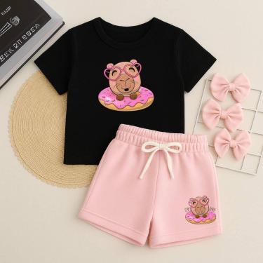 Imagem de Conjunto Infantil Feminino Estampa Capivara Donuts 631 Roupa de Menina