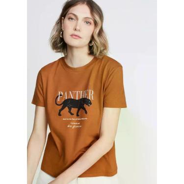 Imagem de Camiseta Reta Manga Curta MARROM Estampada DZARM/ TAM:M