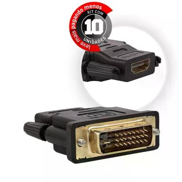 Imagem de Kit com 10 Adaptador Dvi Macho Para Hdmi Fêmea - CIRILO CABOS