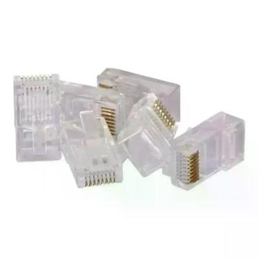 Imagem de Conector RJ45 Macho Transparente  Cat.5e U/UTP  10 Un. - Global