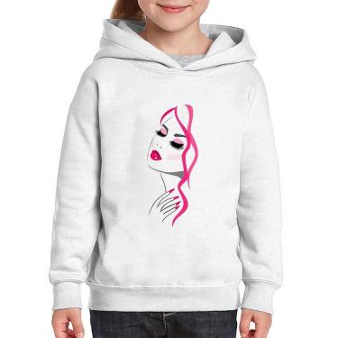 Imagem de Moletom Infantil Salão De Beleza Maquiagem - Foca na Moda, Branco, 6