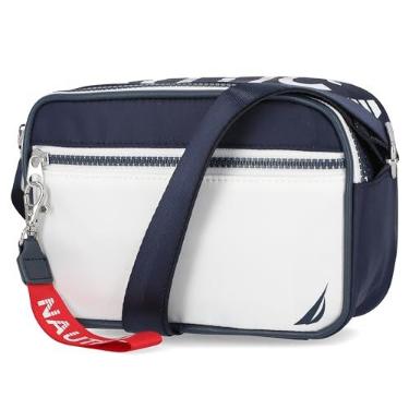 Imagem de Nautica Bolsa tiracolo feminina para câmera High Seas, Índigo/Branco, One Size