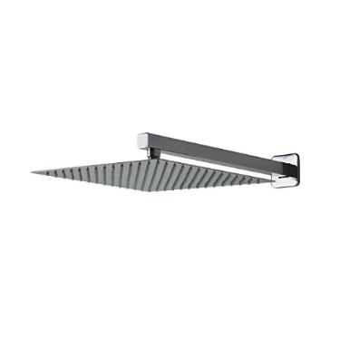 Imagem de Ducha Chuveiro Inox 304 30x30 cm com Braço Suporte de Parede Quadrado