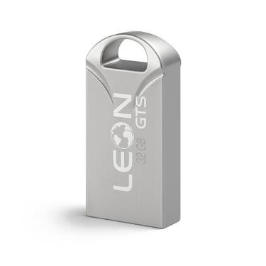 Imagem de Pendrive 32GB USB 2.0 Metálico - Compacto Portátil Armazenamento Seguro Alta Velocidade Transferência de Dados Plug Play para PC Notebook Rápida Leve Resistente Prateado Chaveiro Sem Tampa (32GB)