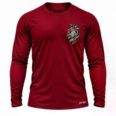 Imagem de Camisa Uv +50 Fluminense Torcedor Coração Tricolor cor:Vermelho Escuro