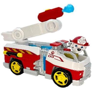 Imagem de Boneco Patrulha Canina Marshall Fire com Caminhão de Bombeiros e Projé