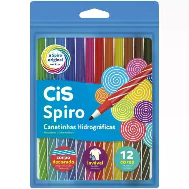 Imagem de Caneta Hidrografica CIS Spiro 12 Cores - Sertic