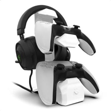 Imagem de Sculpy Suporte de Mesa Compatível com 2 Controles de PS5 Playstation 5 e Headset Headphone Gamer Universal VN
