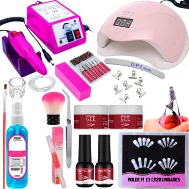 Imagem de Kit Alongamento Unha Gel Fibra Manicure Completo Lixadeira Mercedes 20