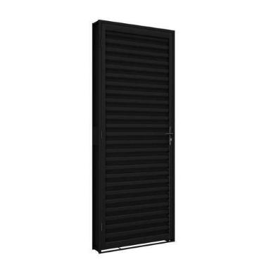 Imagem de Porta de Giro de Aço Laminada 215 x 60 x 6,5 cm Preto Direita Riobras 