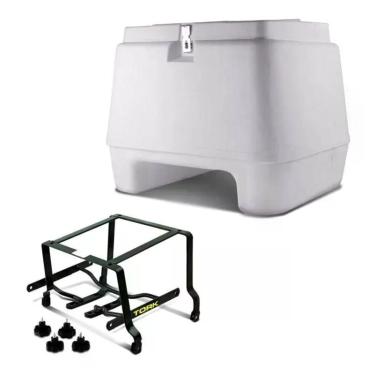 Imagem de Baú Bauleto Pro Tork 80 Litros Branco + Suporte Moto, BRANCO, FACTOR 1