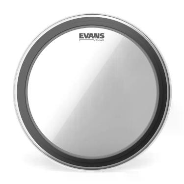 Imagem de Pele Batedeira para Bumbo BD20EMAD Filme Único com Anéis de Abafamento Transparente Evans