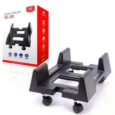 Imagem de Suporte p/cpu ajustavel c/rodas preto sc-20bk c3 tech - C3TECH
