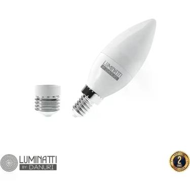Imagem de Lâmpada Vela Led Leitosa + Soquete E14/E27 6w Bivolt Luminatti, Branco
