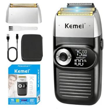 Imagem de KEMEI Foil Shaver Barber for Men,Electric Razor Rechargeable with Beard Trimmer,Cordless Lithium Titanium Foil Shavers with Travel Case