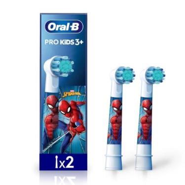 Imagem de Refil para Escova de Dente Elétrica Infantil Oral-B Disney Spider-Man | Azul, Cerdas Macias