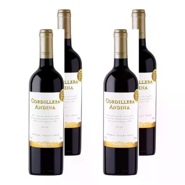 Imagem de Kit 4 Vinhos Cordillera Andina Syrah Tinto Chile 750ml