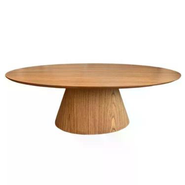 Imagem de Mesa De Centro Cone Oval 120x90 Cm Base Madeira Freijó Tampo Freijó