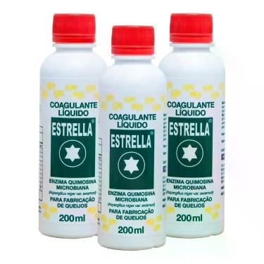 Imagem de Kit Coalho Estrella Liquido 200ml - Embalagem com 3 Unidades - Estrela