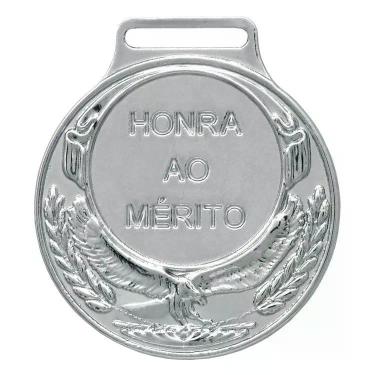 Imagem de Kit Com 10 Medalhas Vitória Honra ao Mérito 39000 39MM Com Fita, Prata