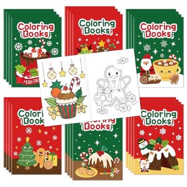 Imagem de JAPBOR Christmas Food Coloring Books - 24PCS Mini Xmas Latte Color Book Bulk for Kids Party Favors, Merry Christmas Winter Small Colour Pages for School Class Drawing Painting Games