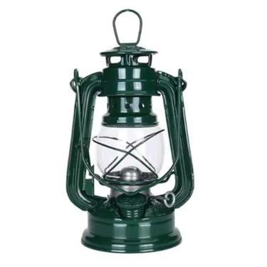 Imagem de Lampião, Lanterna, Lâmpada, Luminária a Querosene Óleo Rústico Vintage Retrô para Sítio Decoração Pesca. (Verde)