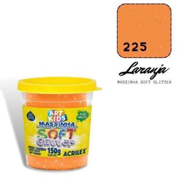 Imagem de Massinha de Modelar Acrilex Soft Glitter 150g Laranja