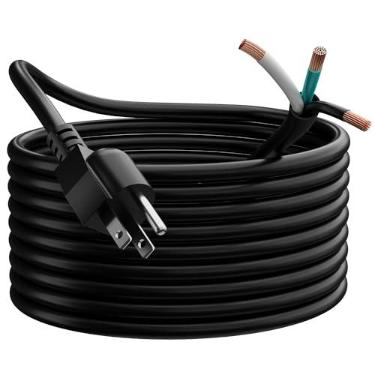 Imagem de Elecan Cabo De Alimentação De Substituição Para Serviço Pesado 14 Awg 3 Pinos 10 Pés Com Extremidade De Fiação Aberta Com Rabo De Porco, Cabo De 3 Fios Para Eletrodomésticos E Ferramentas Elétricas,