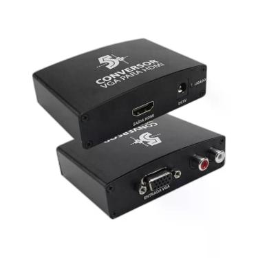 Imagem de Conversor de Vídeo 5+ Conversão de Sinal Analógico VGA para Digital HDMI 1080P 60Hz Preto