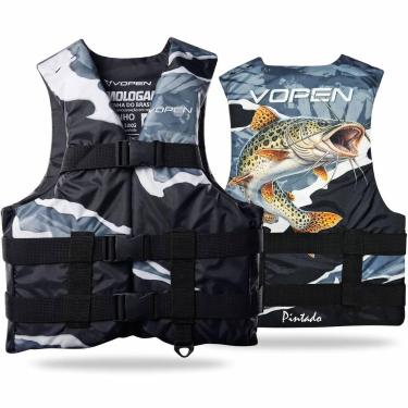 Imagem de Colete Salva Vidas Homologado Nylon Fishing VP22F - Vopen, Pintado, G2