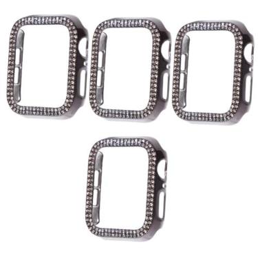 Imagem de Veemoon 4 Pcs caixa de relógio de maçã de 44 mm assistir acessórios shell de tela de relógio resistente ao desgaste capa de relógio shell de tela de relógio removível delicado