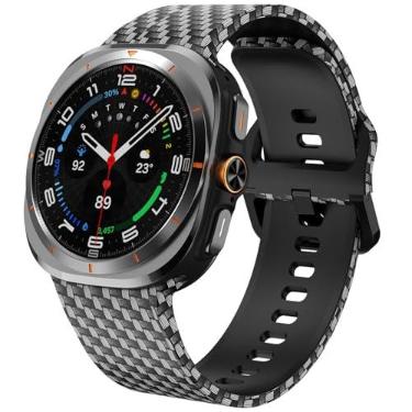 Imagem de SPINYE Pulseiras de relógio compatíveis com Samsung Galaxy Watch Ultra de 47 mm 2025/2024, estampa macia sem lacunas para Samsung Galaxy Watch Ultra 2/Ultra de 47 mm, fibra de carbono
