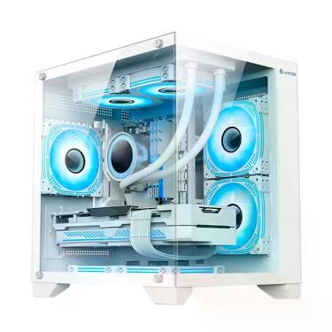 Imagem de Gabinete Gamer Aquario, Hayom, Gb1791, 4x Fans Rgb, Vidro Temperado, Micro-atx, Mini-itx - Branco