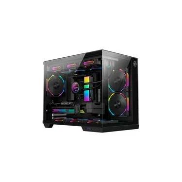 Imagem de Gabinete Gamer Kalkan Saga, M-ATX, Mid Tower, Lateral em Vidro Temperado, Sem Fans, Preto - KLK00043