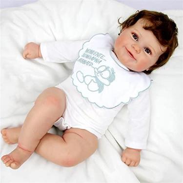 Imagem de Boneca bebe reborn recem nascida menina com vários itens,boneca bebe reborn silicone realista bonecas fofas e realistas feitas à mão 3D realista com veias vistas,Olhos castanhos