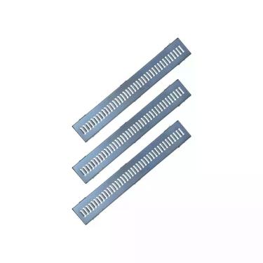 Imagem de Kit Ralo Grelha Linear e Caixilho GEZ005X3OM Escoamento Eficiente com Aço Galvanizado Cinza Ouro Minas 15x100CM