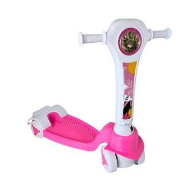 Imagem de Patinete Infantil 4 Rodas Dobrável Para Crianças Juvenil Menino Menina Masculino Feminino 3 4 5 a 6 Anos Azul Rosa (Rosa Com Branco)