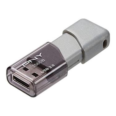 Imagem de PNY Flash Drive Turbo Attache 3 USB 3.0 de 256 GB, cinza (pacote com 1)