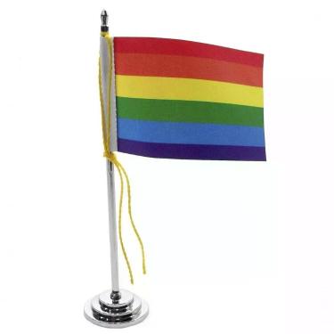 Imagem de Bandeira De Mesa Glbt Orgulho Gay 15 Cm