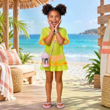 Imagem de Saída de Praia Infantil BGR em Tela c/ Aplique de Miçanga -, Verde, 10
