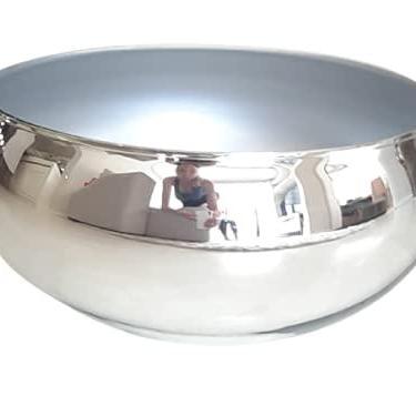 Imagem de vaso em vidro prata espelhado 26 cm centro de mesa cachepot prateado