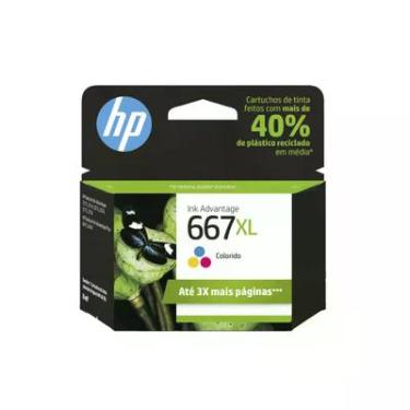 Imagem de Cartucho de Tinta HP 667XL, Colorido - 3YM80AB