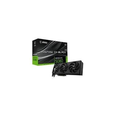 Imagem de Placa de Vídeo MSI RTX 5080 Inspire 3X OC Black NVIDIA GeForce, 16GB, GDDR7 - G5080-16I3CB