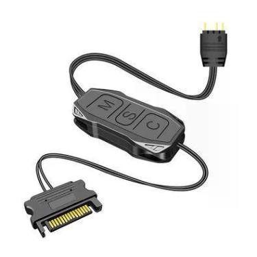 Imagem de Controlador de Led, ARGB 5V, 3 Pinos, Botão Manual, Modos de Efeito, Cores Fixas, Alimentação SATA, Coolmoon