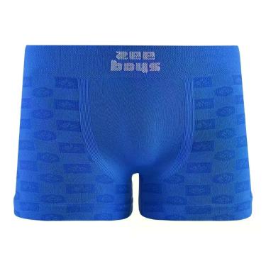 Imagem de Cueca Boxer Infantil sem Costura em Jacquard Folhas Royal - Zee Rucci,