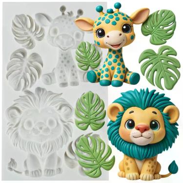 Imagem de Molde de Silicone TAOXIBEI 11x6,6 cm Safari Animal para Argila de Polí