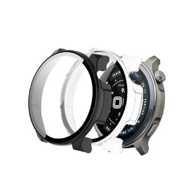 Imagem de Capa para smartwatch Amazfit Balance 2, protetor de tela de PC rígido WUNIAK para Amazfit Balance 2,9H vidro temperado ultrafino cobertura total amortecedor à prova de choque, (pacote com 2