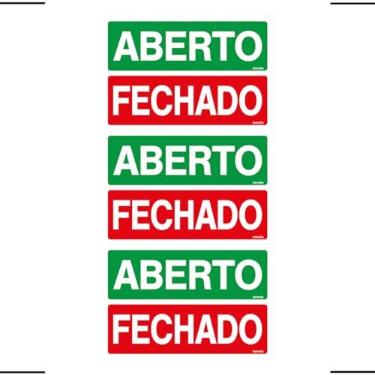 Imagem de Combo 3 Placas De Sinalização Aberto/Fechado 30x10 Ekomunike - P-30 F9e