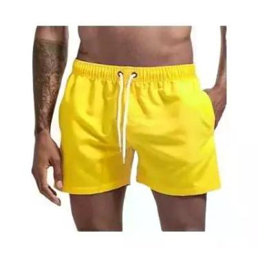 Imagem de Calções de Banho Masculinos Respiráveis e de Secagem Rápida com Bolsos